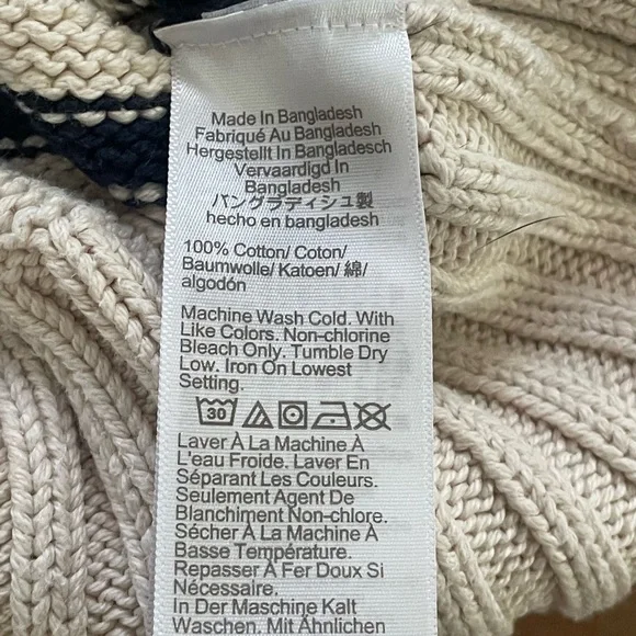 J. Crew Striped Women's Sweater in Ivory and Black, Size Small - Picture 9 of 9